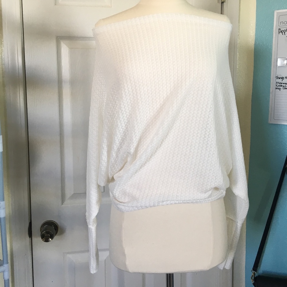 White Off The Shoulder Fashion Nova Sweater